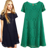 2015 European Style Casual Fashion Lace Dress for Girls (14208)