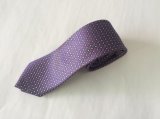 Men's High Quality Purple Colour Check Design Pure Silk Neckties