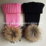 Winter Knit Fur POM POM Hat