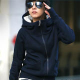 New Women Casual Loose Hooded Cotton Hoodie for Ladies (50190)