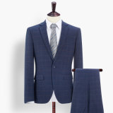 Blue Check Weeding Latest Design Coat Pant Men Suit