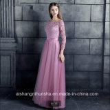 Lace Tulle Bridesmaid Dresses 3/4 Sleeve Appliques Women Bridesmaid Gowns