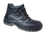 Black Split Embossed Leather Work Shoes (HQ05059)