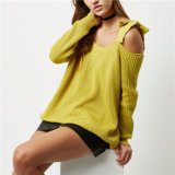 New Design Factory OEM Ladies Sexy Knitwear off Shoulder Loose Blouse