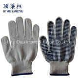 Ce Approved PVC Dotted Cotton Working Gloves for Mechanical Work