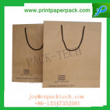 Recycle Eco Friendly Fashion Carrier Customized Kraft Paper Bag with Long Handle