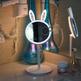 Lighted Makeup Mirror 2 in 1 Rabbit-Shaped Folding Travel Vanity Mirror with Table Lamp Magnetic Detachable