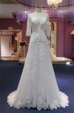 Long Sleeve Lace A Line Bridal Evening Dress Wedding Gown