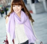 Worsted Merino Wool Scarf in Solid Color (12-Br020102-2.5)