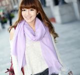 Worsted Merino Wool Scarf in Solid Color (12-Br020102-2.5)