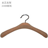 China Supplier Wooden Looking Velvet Flocking Clothing Hanger