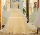 Beading Bridal Ball Gowns Tiered Lace Sheer Wedding Dress Lb281