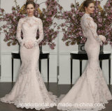 High Neck Lace Bridal Gowns Long Sleeves Wedding Dresses Z8021