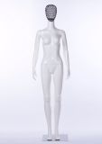 High Quality Fashion FRP Windows Bright White Female Mannequin (Black Color Head)