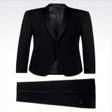 2016 Men's Top Quality Black Gentle Glossy Wedding Suit