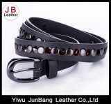 Colorful PU Belt with Silver Rivet for Women