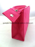 Custom Hot Pink Polyester Zipper Cosmetic Bag