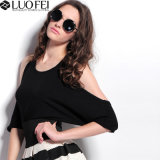 Lady Cotton Jersey Batwing Sleeve Cold Shoulder Top