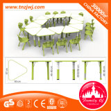 Combined Trapezoidal Table Plastic Children Classroom Furniture Set