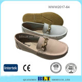 Rubber Outsole Leather Flat Loafer Shoes for Women
