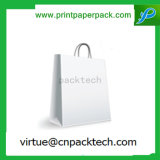 Recycle Custom Flat Handle Paper Carrier Bag with Logo Printing