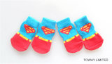 Customized Design Super Man Pet Knitting Anti-Skid Dog Socks