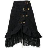 Gothic Steampunk Gypsy Clothing Black Lace Skirt Wholesale Manufacturer
