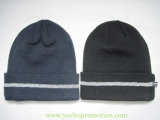 100% Acrylic Beanie Knitted Hat with 3m Reflective Strip on Cuff