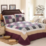 Washable Quilts Plaid 100% Cotton Purple Bedding Set