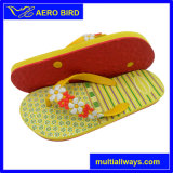 Colorful Print Girl Slipper with New Flower Design Strap (T1642)