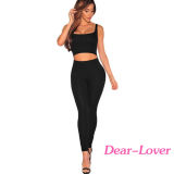 Black Ribbed Cut out Tank Jumpsuit