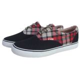 New Style China Wholesale Black/Red Canvas Shoes for Men/Women
