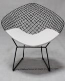 Dining Restaurant Knock Down Seat PU Cushion Wire Diamond Chair