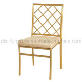Wedding Aluminum Bamboo Chair with Fixed Seat Cushion and Cross Back