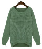 Lady Fashion Acrylic Knitted Button Sweater (YKY2010)