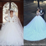 Lace Bridal Ball Gown Long Sleeves Tulle Wedding Dresses We2015