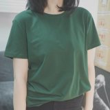 Solid Color Round Neck Women's T-Shirts