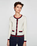 Women Classic Cardigan with Buttons and Slits on The Cuff