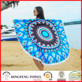 2017 New Printed Microfiber Round Beach Towel with Tassel Df-B109