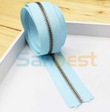 High Quality Metal Zipper with Light Blue Tape