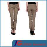 Women's Long Straight Brown Colour Casual Cotton Chinos (JC1403)