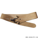 Women's Skirt Elastic Waist Dress Pin Buckle PU Leather Belt