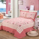 100% Cotton Washable Quilt Embroidery Pink Bedspread