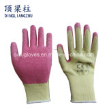 21 Gauge Polycotton Work Safety Glove with Crinkle Latex Coated
