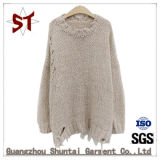 Female Pure Color Round-Neck Long Sweaters
