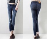 Women Knee Hole Spring Denim Jeans Ladies Design (JC1306)