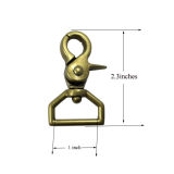 1 Inch Brass Plated Metal Swivel Snap Hook