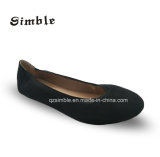Soft Lady Casual Ballet Shoes with Suede Fabric Upper