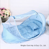 Baby Products Wave Point Pattern Foldable 100% Polyester Baby Home Bed Blue Mosquito Net Protect Baby