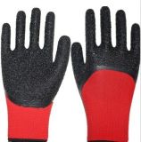 13G Polyester Liner Crinkle Latex Coated Safety Gloves for Construction